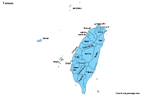 Contoh Peta untuk Taiwan (biru)