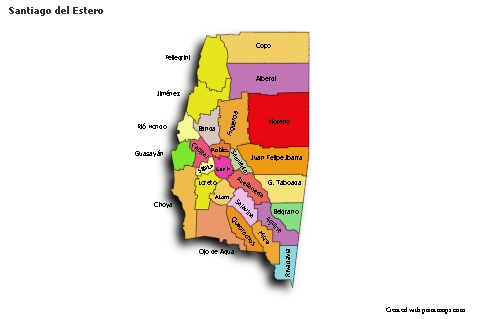 Contoh Peta untuk Santiago del Estero (berwarna,bayangan)
