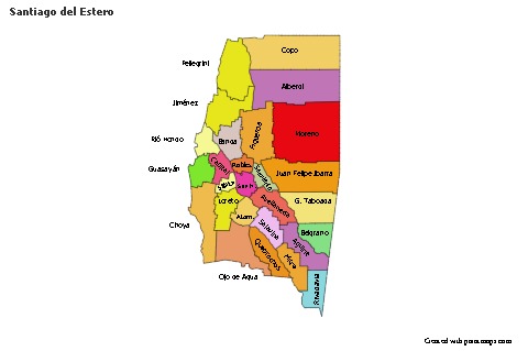 Contoh Peta untuk Santiago del Estero (berwarna)