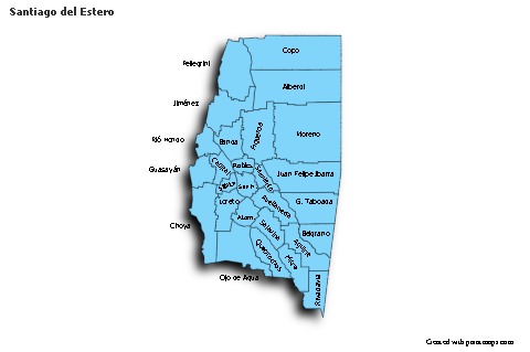 Contoh Peta untuk Santiago del Estero (biru,bayangan)