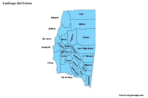 Contoh Peta untuk Santiago del Estero (biru)