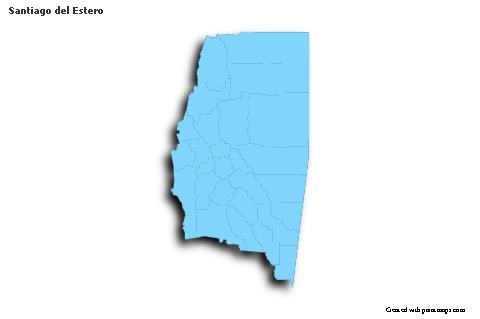 Contoh Peta untuk Santiago del Estero (biru,garis luar,bayangan)