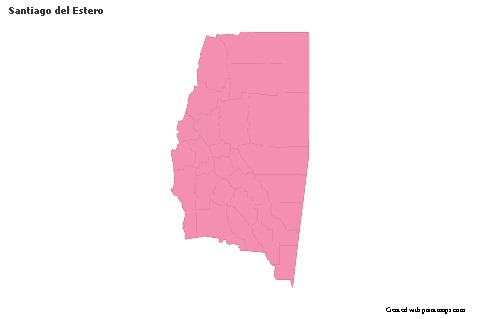 Contoh Peta untuk Santiago del Estero (merah jambu,garis besar)