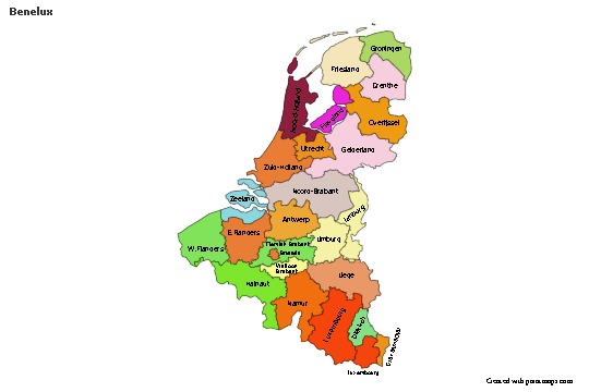Sample Maps for Benelux (colored)