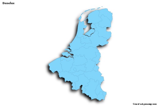 Sample Maps for Benelux (blue,outline,shadowy)