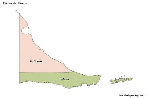 Contoh Peta untuk Tierra del Fuego (berwarna)
