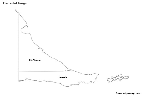 Contoh Peta untuk Tierra del Fuego (hitam-putih)