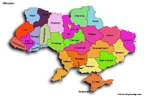 Sample Maps for Ukraine (colored,shadowy)