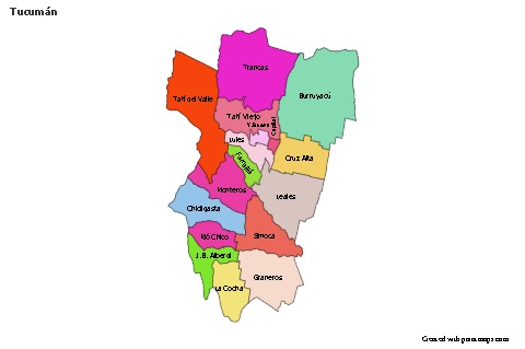 Tucumán için Örnek Haritalar (renkli)