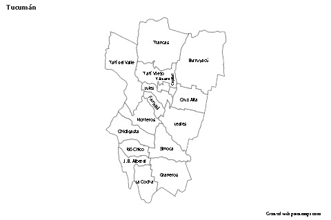Tucumán için Örnek Haritalar (siyah-beyaz)
