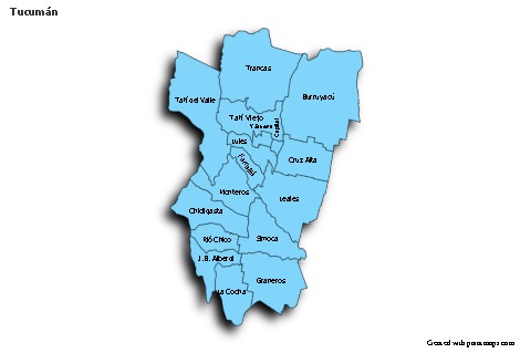 Tucumán için Örnek Haritalar (mavi,gölgeli)