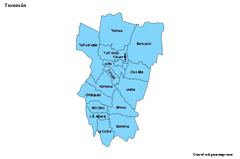 Tucumán için Örnek Haritalar (mavi)
