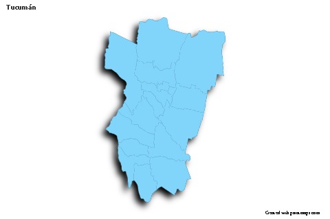 Tucumán için Örnek Haritalar (mavi,anahat,gölgeli)