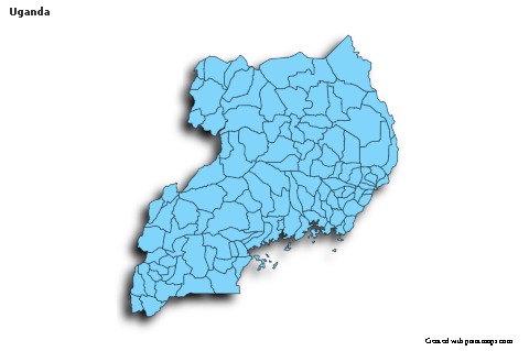 Sample Maps for Uganda (blue,shadowy)