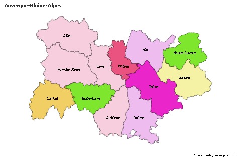 Sample Maps for Auvergne-Rhône-Alpes (colored)