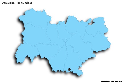 Sample Maps for Auvergne-Rhône-Alpes (blue,outline,shadowy)