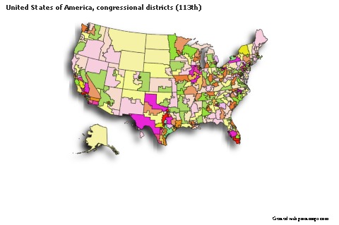 Sample Maps for United States of America, congressional districts (113th) (colored,shadowy)