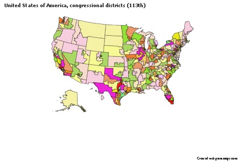 Sample Maps for United States of America, congressional districts (113th) (colored)