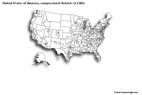 Sample Maps for United States of America, congressional districts (113th) (black-white,shadowy)