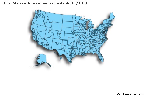 Sample Maps for United States of America, congressional districts (113th) (blue,shadowy)