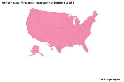 Sample Maps for United States of America, congressional districts (113th) (pink,outline)