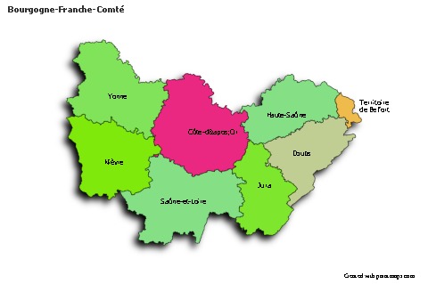 Contoh Peta untuk Bourgogne-Franche-Comté (berwarna,bayangan)