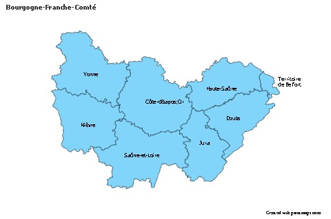 Contoh Peta untuk Bourgogne-Franche-Comté (biru)