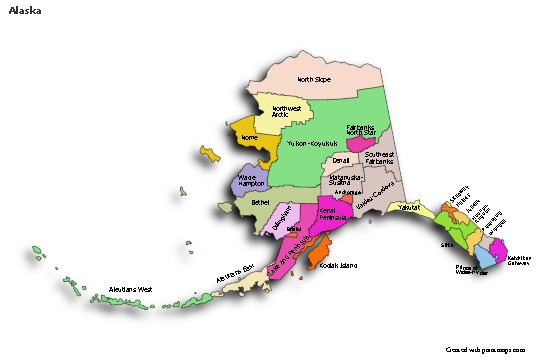 Sample Maps for Alaska (colored,shadowy)