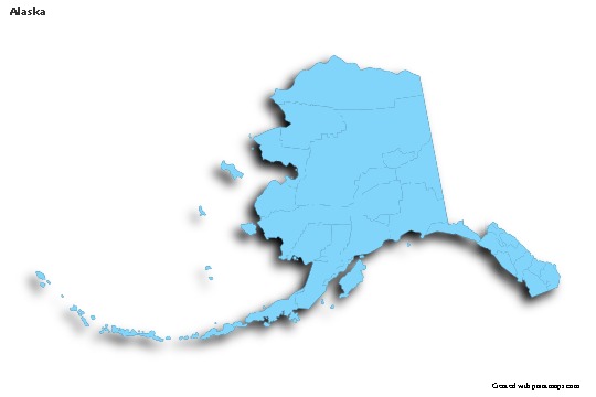 Sample Maps for Alaska (blue,outline,shadowy)
