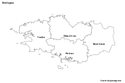 Bretagne için Örnek Haritalar (siyah-beyaz)