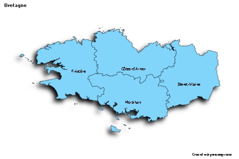 Bretagne için Örnek Haritalar (mavi,gölgeli)