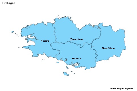 Bretagne için Örnek Haritalar (mavi)