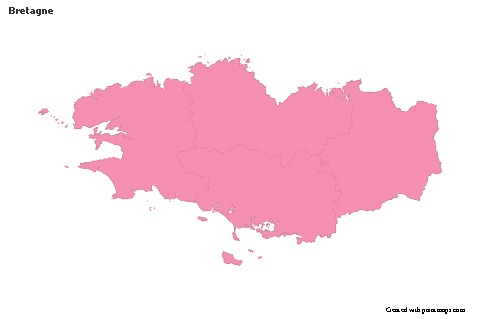 Bretagne için Örnek Haritalar (pembe,anahat)