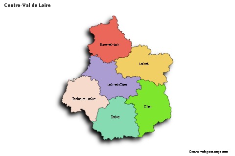 Sample Maps for Centre-Val de Loire (colored,shadowy)