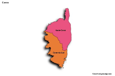 Contoh Peta untuk Corse (berwarna,bayangan)