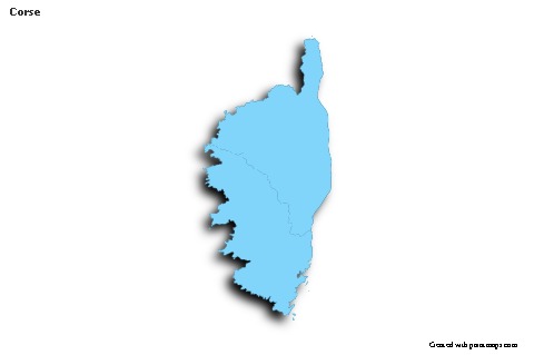 Contoh Peta untuk Corse (biru,garis luar,bayangan)