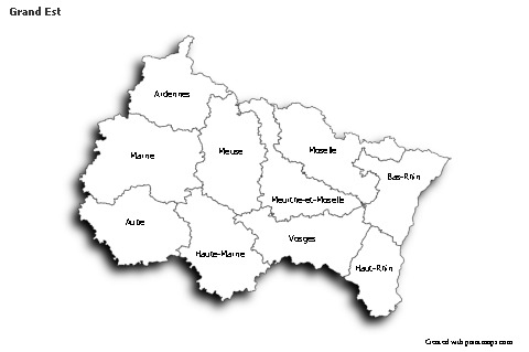 Sample Maps for Grand Est (black-white,shadowy)