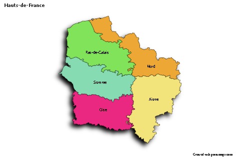 Sample Maps for Hauts-de-France (colored,shadowy)