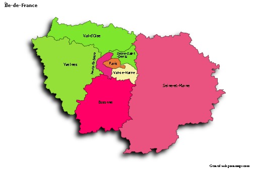 Sample Maps for Île-de-France (colored,shadowy)