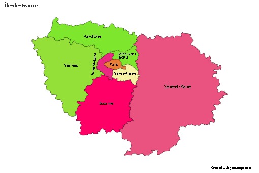 Sample Maps for Île-de-France (colored)