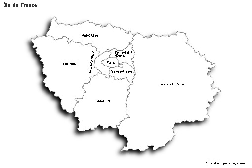 Sample Maps for Île-de-France (black-white,shadowy)