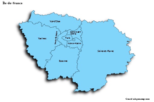 Sample Maps for Île-de-France (blue,shadowy)