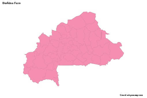 Sample Maps for Burkina Faso (pink,outline)