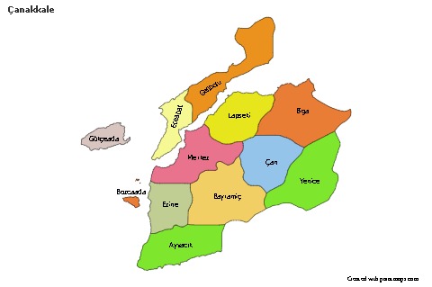 Sample Maps for Çanakkale (colored)