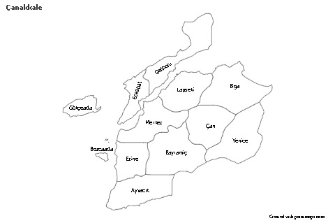 Sample Maps for Çanakkale (black-white)