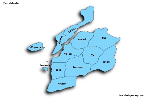 Sample Maps for Çanakkale (blue,shadowy)