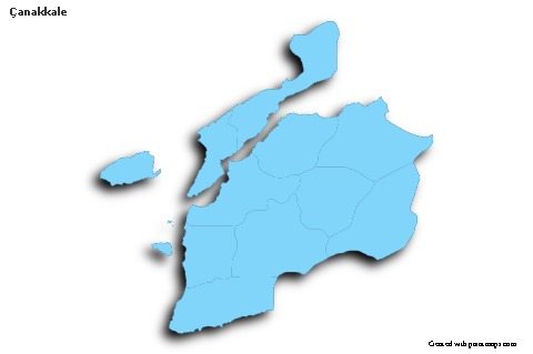 Sample Maps for Çanakkale (blue,outline,shadowy)