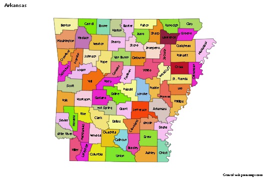 Sample Maps for Arkansas (colored)