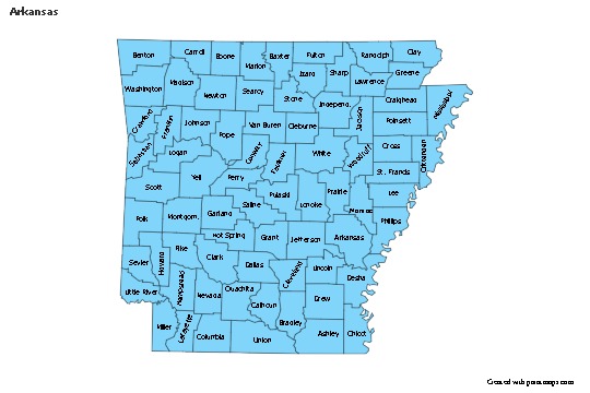 Sample Maps for Arkansas (blue)