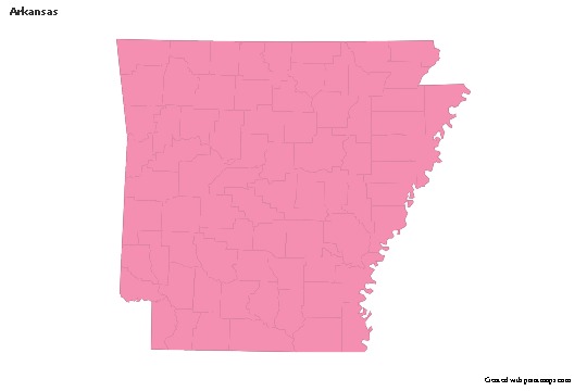 Sample Maps for Arkansas (pink,outline)